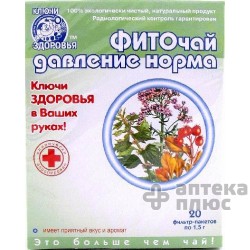 Фиточай Ключи Здоровья №6 пакет 1,5 г, фито давление-норма №20