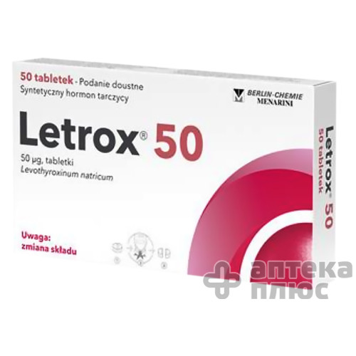 L-Тироксин (Летрокс) 50 Берлин-Хеми таблетки 0,05 мг №50