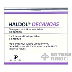 Галоперидол Деканоат (Халдол) раствор для инъекций 50 мг/мл в ампулах по 1 мл 5 шт. Essential (Мальта)