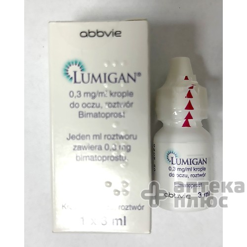 Лумиган капли глазные раствор 0,1 мг/мл флакон-капельница 3 мл