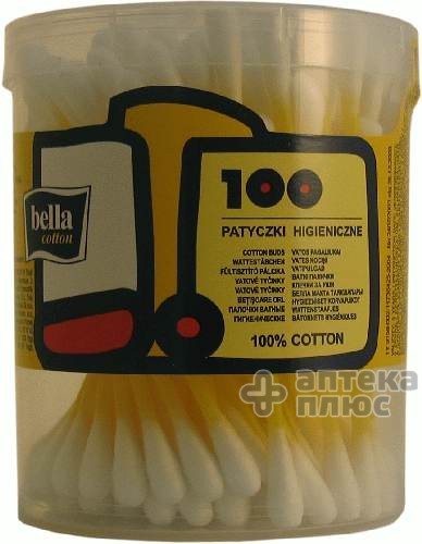 Ватные Палочки Белла Коттон пластик. круглая уп. №100