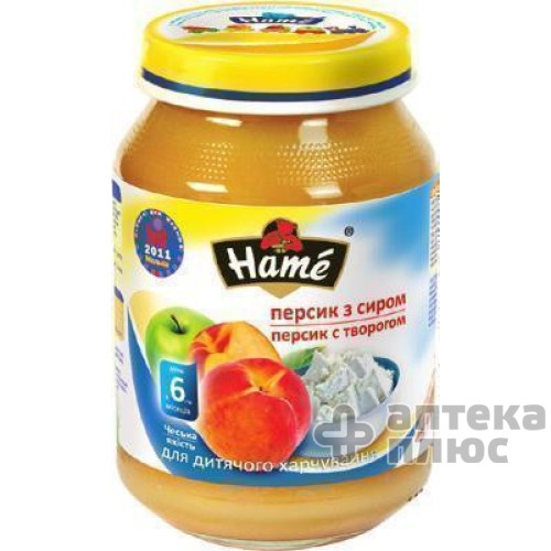 Хаме Пюре 190 г, персик, творог