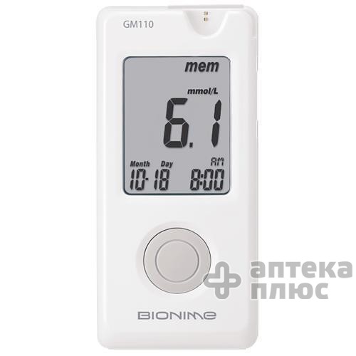 Глюкометр Біонайм райтест GM 110 + Тест-смужки №10