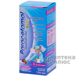 Парацетамол суспензия 120 мг/5 мл флакон 100 мл №1