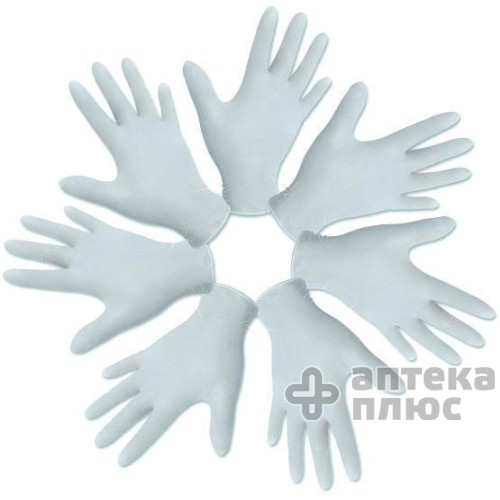 Перчатки Смотровые Медикеа Нестерильные Латексные L, припудрен. №1