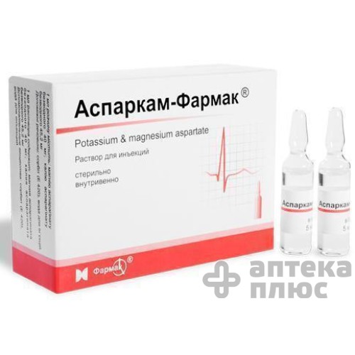 Аспаркам раствор для инъекций ампулы 10 мл №10