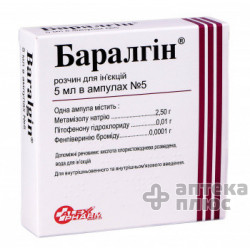 Баралгин раствор для инъекций ампулы 5 мл №5
