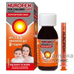 Нурофен Для Детей Форте суспензия орал. 200 мг/5 мл флакон 100 мл, клубника