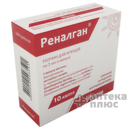 Реналган раствор для инъекций ампулы 2 мл №10