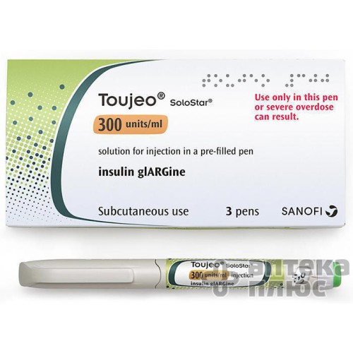 Тожео Солостар раствор для инъекций 300 ЕД/мл картридж 1,5 мл, влож. в шприц-ручку, без иглы №3