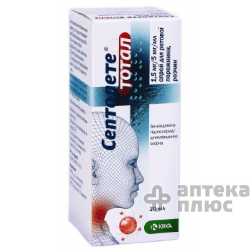 Септолете Тотал спрей д/ротов. полости флакон 30 мл №1 Септолете Тотал спрей д/ротов. полости флакон 30 мл №1