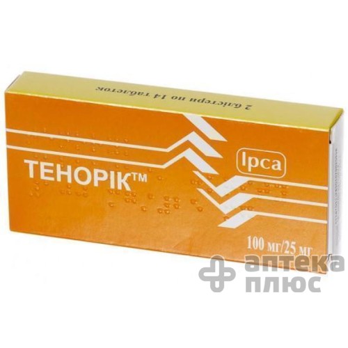 Тенорик таблетки п/о 100 мг + 25 мг №28