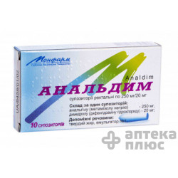 Анальдим суппозитории ректальные  250 мг + 20 мг №10
