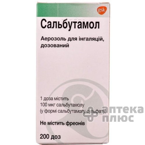 Сальбутамол аэр. 100 мкг/доза 200 доз №1
