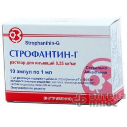Строфантин Г раствор для инъекций 0,025% ампулы 1 мл №10