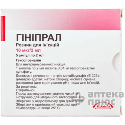 Гініпрал розчин для інєкцій 0 №01 мг ампули 2 мл